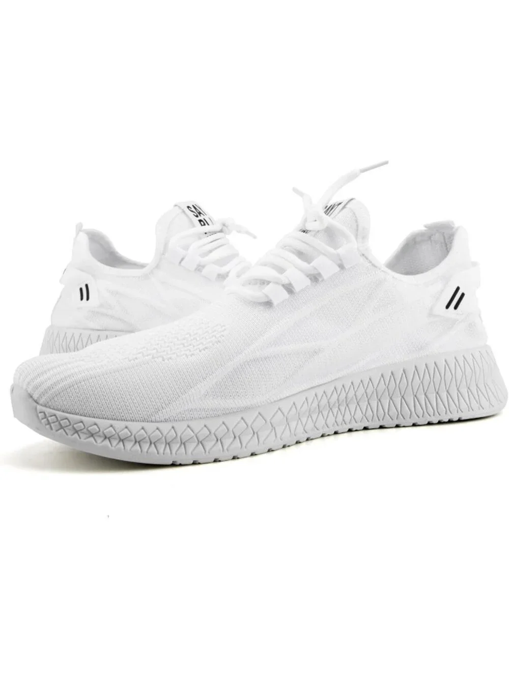 Men's White Running Shoes Non Slip Athletic Fashion Lightweight Mesh Sneakers
